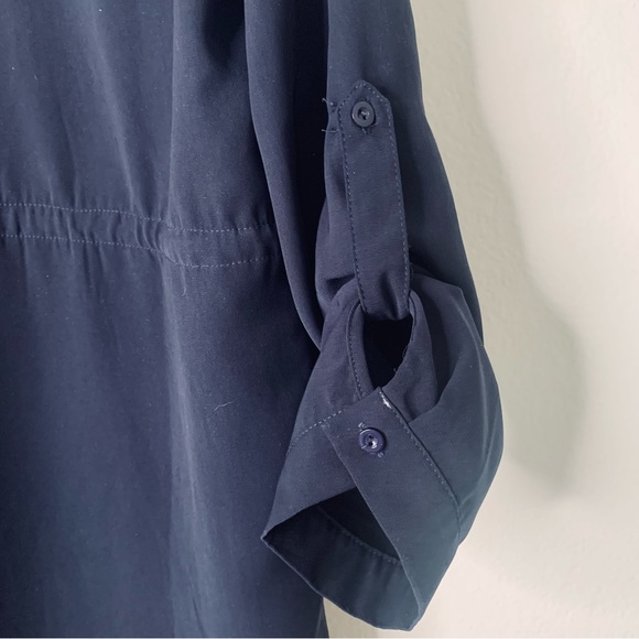 BLVD Navy Blue Mid Length Shirt Dress - Picture 6 of 8